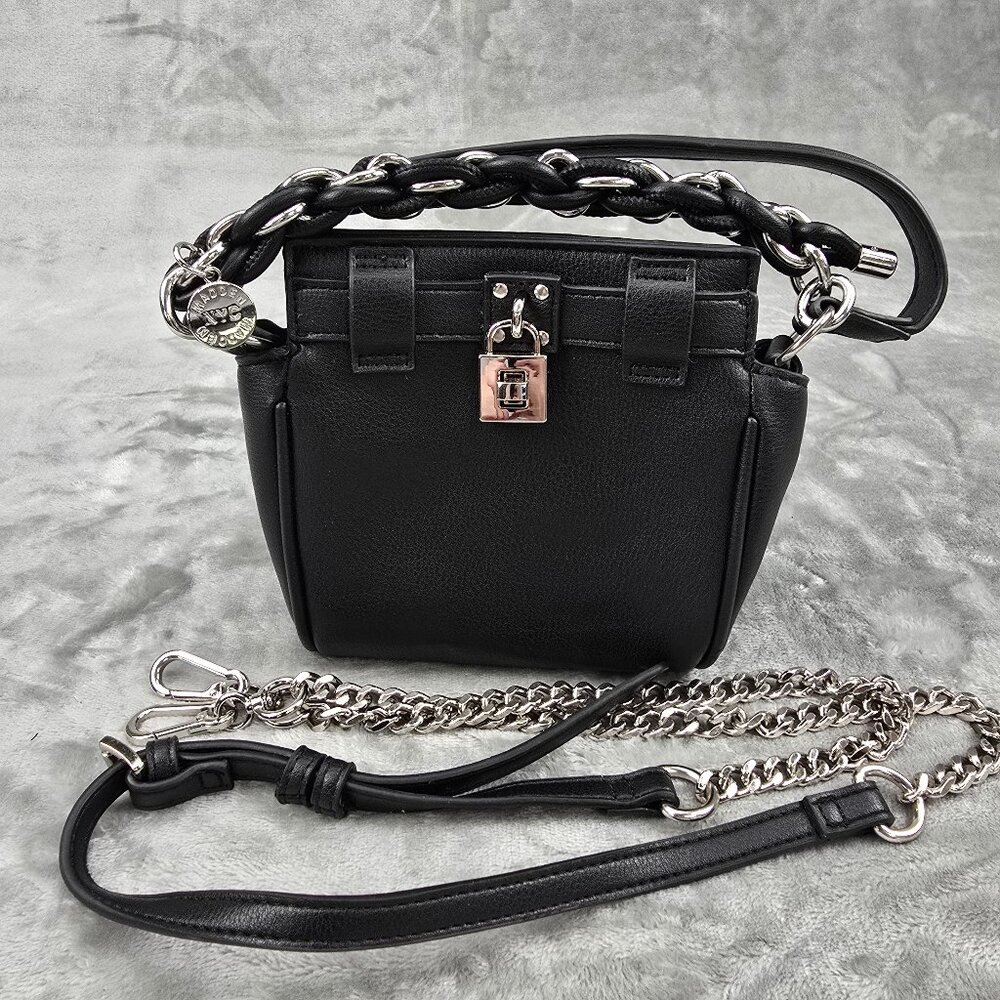 Madden NYC Women's Braided Chain Mini Satchel Black